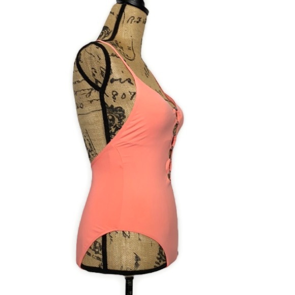 Seafolly Ring Front Maillot One Piece in Peach 6 - Picture 2 of 10
